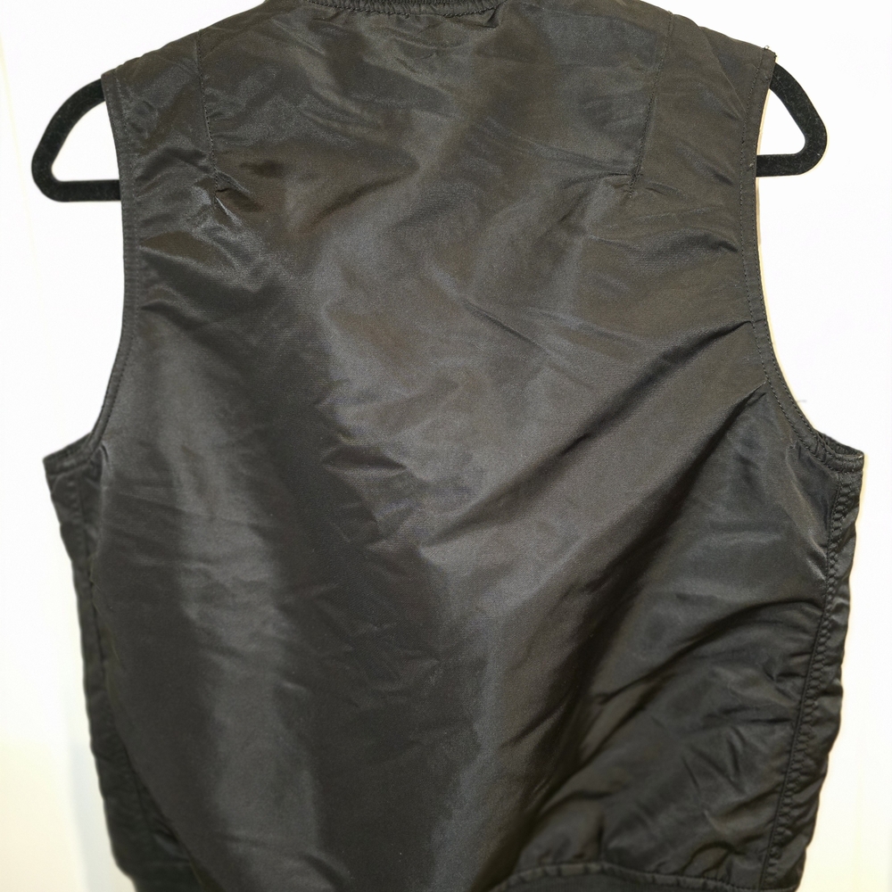 Rachel Black Quilted Outerwear Reversible‎ Vest Zip Close Medium Fall Spring - Picture 2 of 8